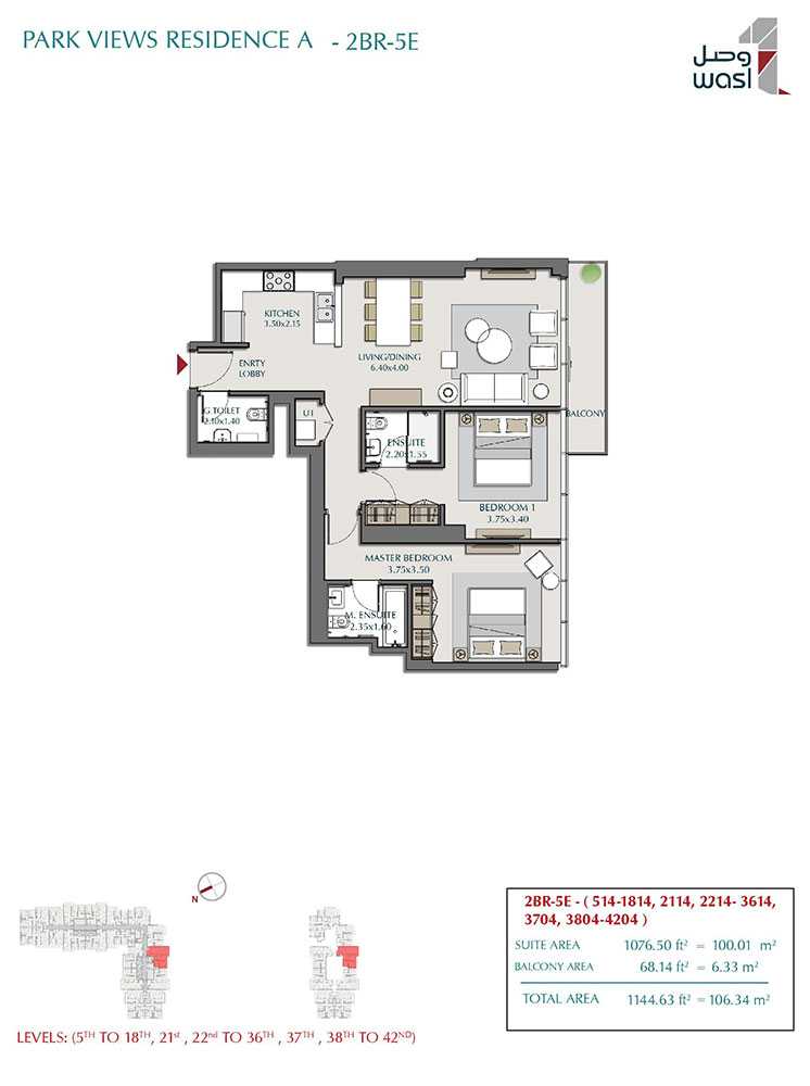 Type 5E, Levels 5th to 18th, 21st, 22nd to 36th, 38th to 42nd